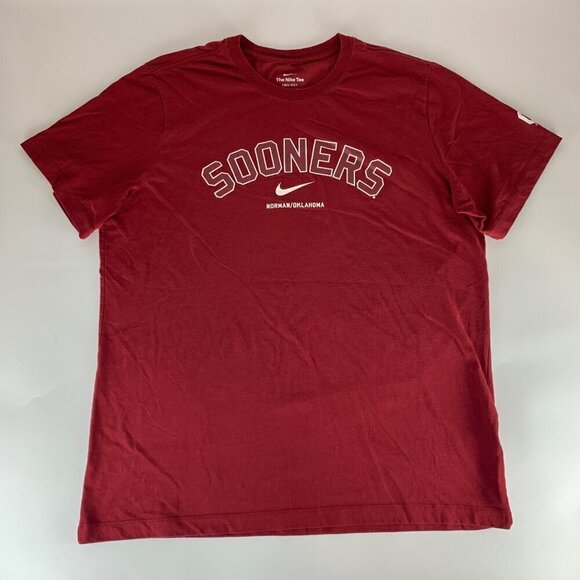 Nike Other - Oklahoma Sooners NCAA Maroon Nike Dri Fit Short Sleeve Crewneck Shirt Mens XL